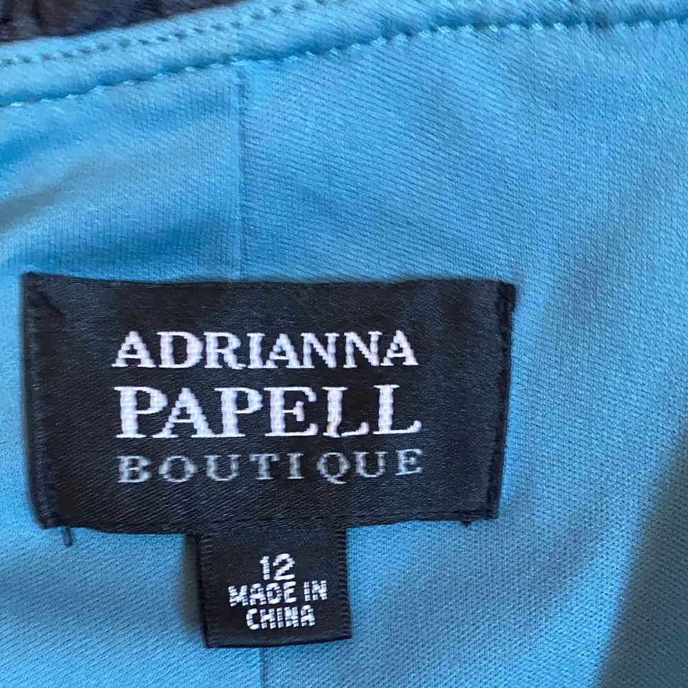 ADRIANA PAPELL Boutique Teal Ruffled Midi Dress - Picture 16 of 16